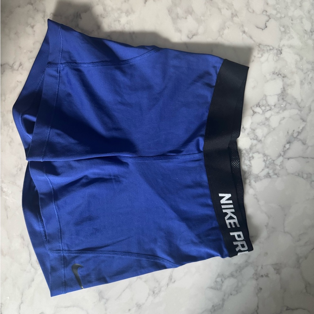 Nike Pro Royal Blue Shorts with Black Waistband